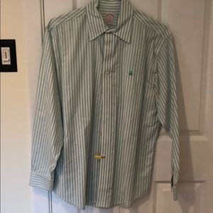 Brooks Brothers Green striped button up